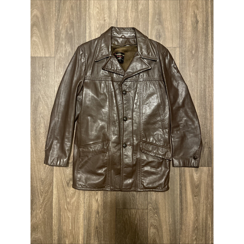 Ralph Edward’s Vtg Brown Leather Jacket W/ Faux Fur Inside